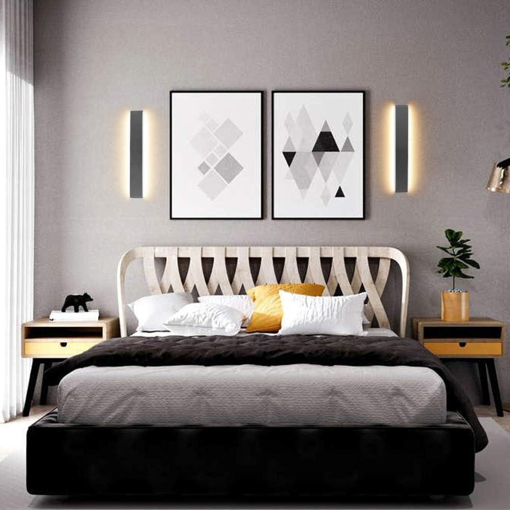 Klighten Lampada da Parete LED Interno 20W 60cm, Nera - immagine 6