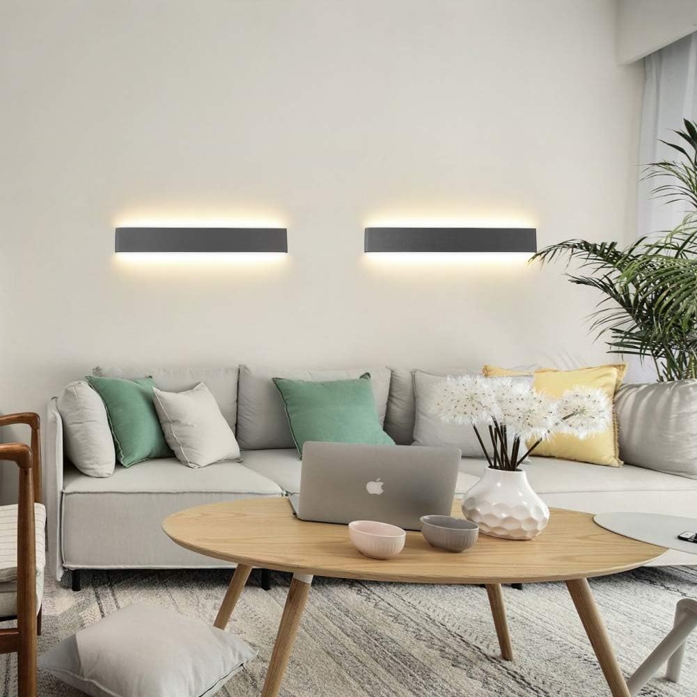 Klighten Lampada da Parete LED Interno 20W 60cm, Nera - immagine 7