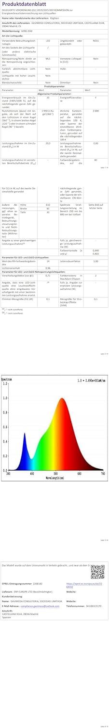 Klighten Lampada da Parete LED Interno 20W 60cm, Nera - immagine 8