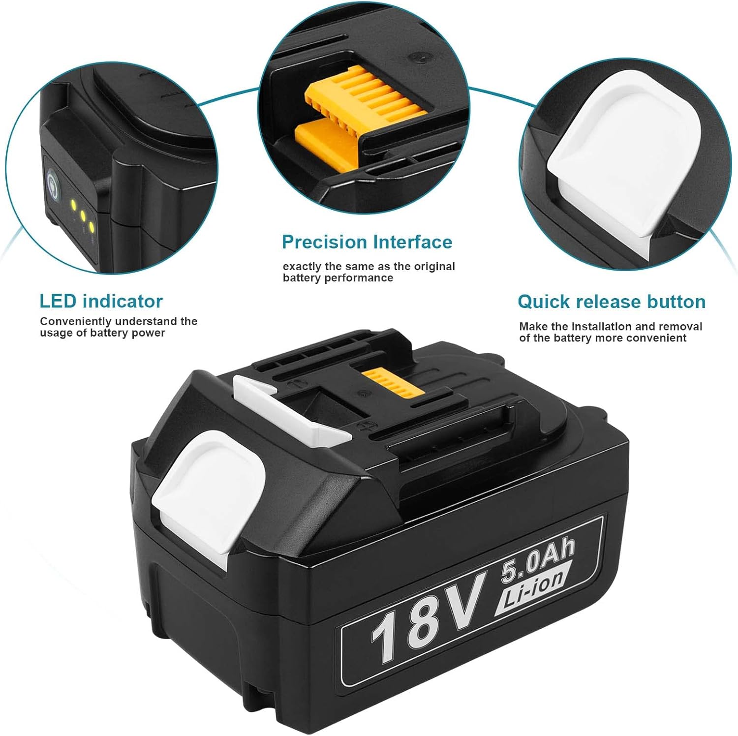 Asuncell Batteria 18V 5,0Ah e Caricabatterie per Makita - immagine 5