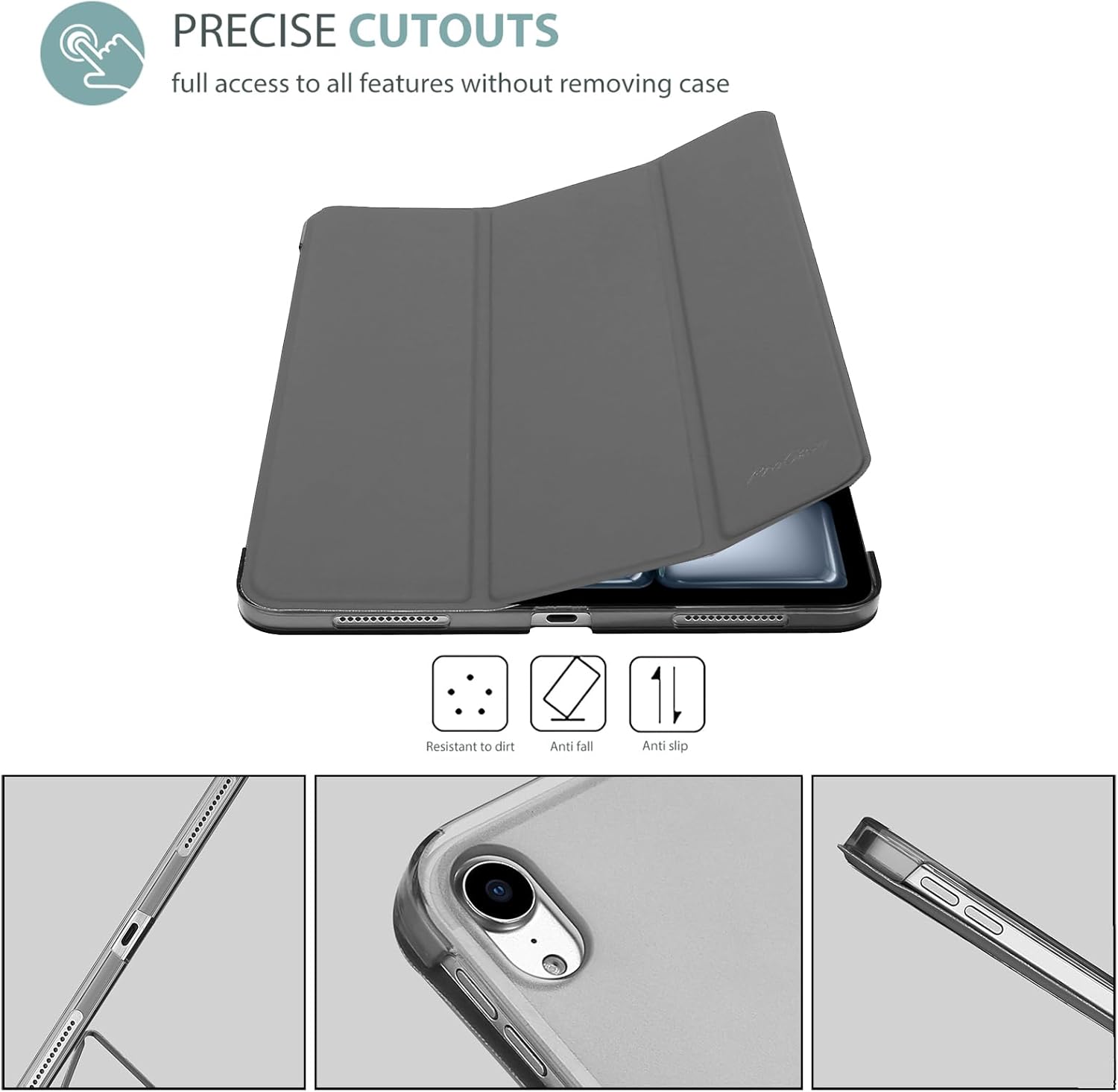 Procase Custodia iPad Air 11" M3/M2 2025/2024 - Grigio - immagine 6