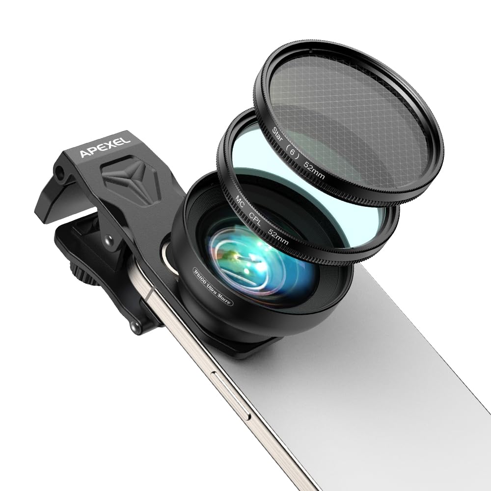 Apexel HB100 Ultra Obiettivo Macro & Kit Filtri 52mm