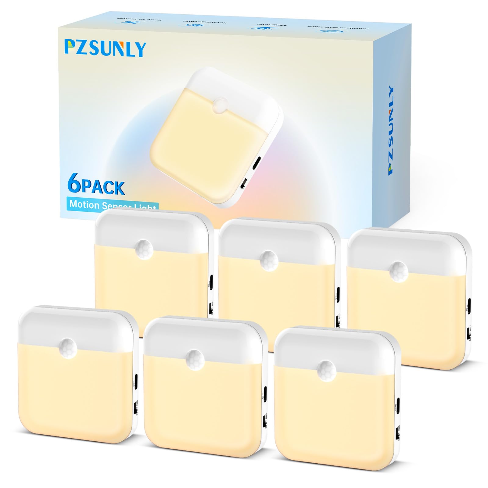 Luce Notturna LED con Sensore Movimento (6 pz)