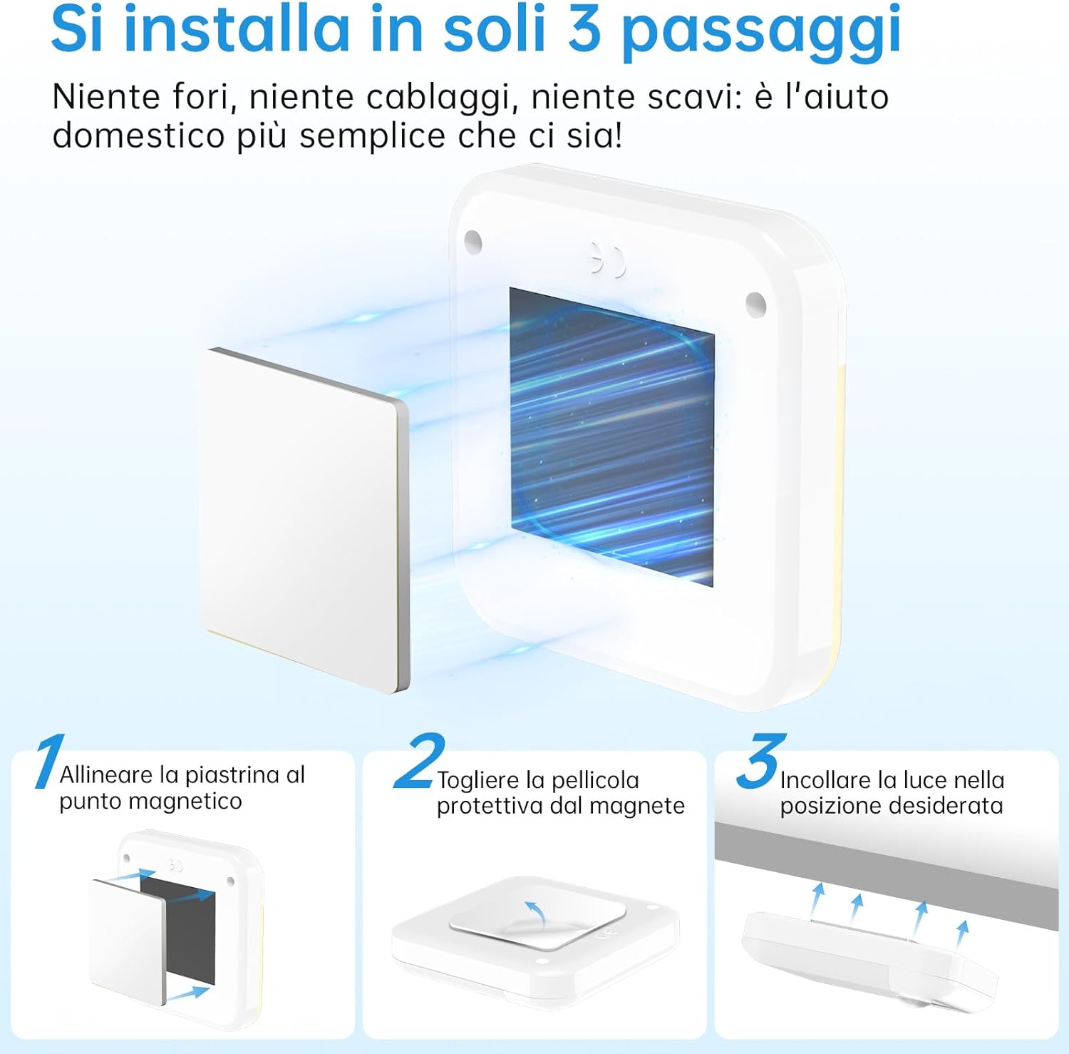 Luce Notturna LED con Sensore Movimento (6 pz) - immagine 5