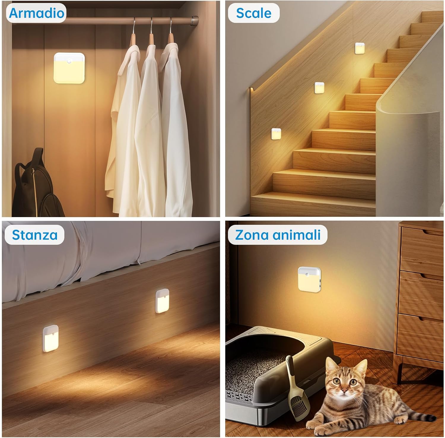 Luce Notturna LED con Sensore Movimento (6 pz) - immagine 6
