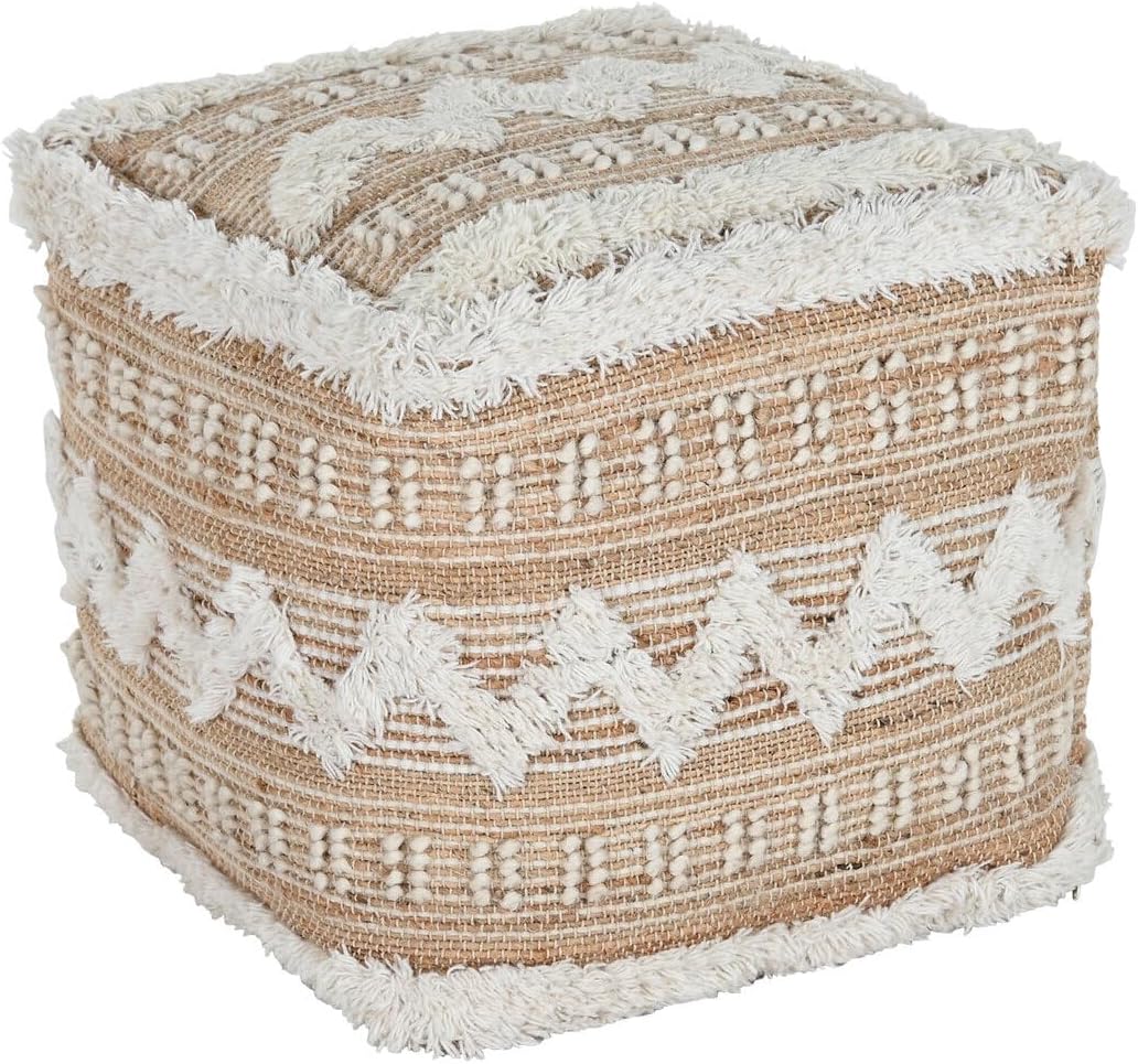 REPOSAPIES YUTE LANA 45X45X45 HECHO A MANO MARRON