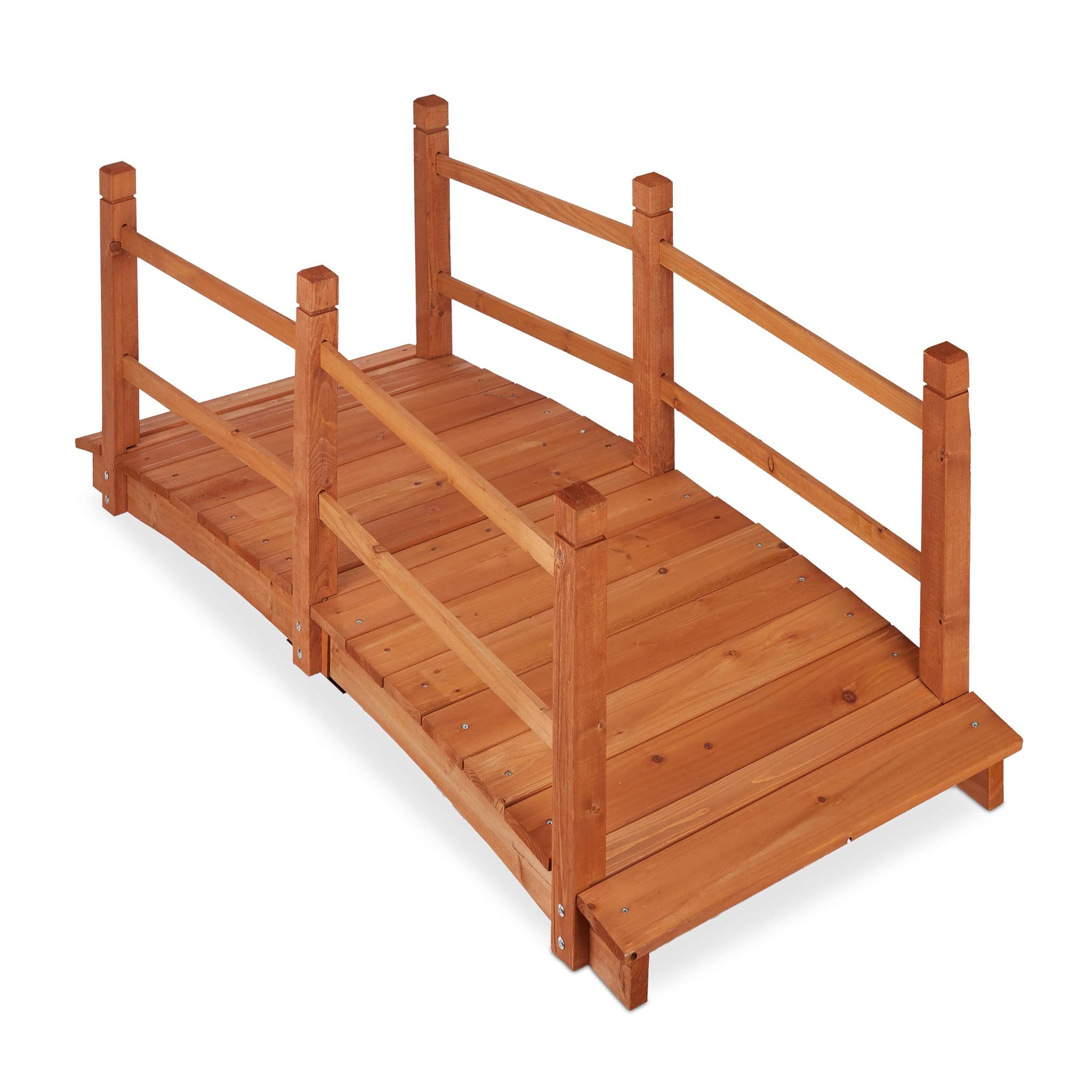 relaxdays Ponte da Giardino in Legno HLP 56x140x60 cm, Arancione
