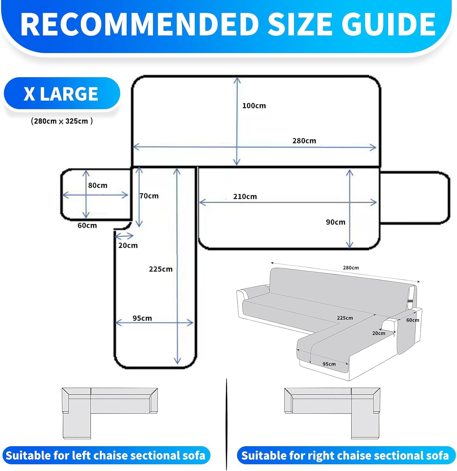 Copridivano Impermeabile 4 Posti con Penisola Grigio - immagine 3