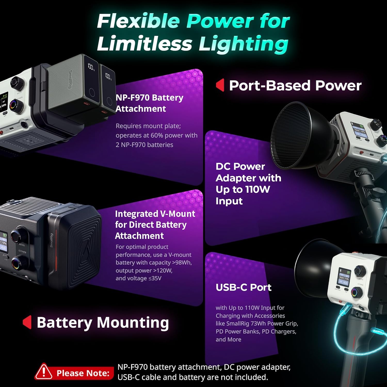 SmallRig RC 100C COB LED Video Luce (Bianco/Versione Lite) 5340 - immagine 4