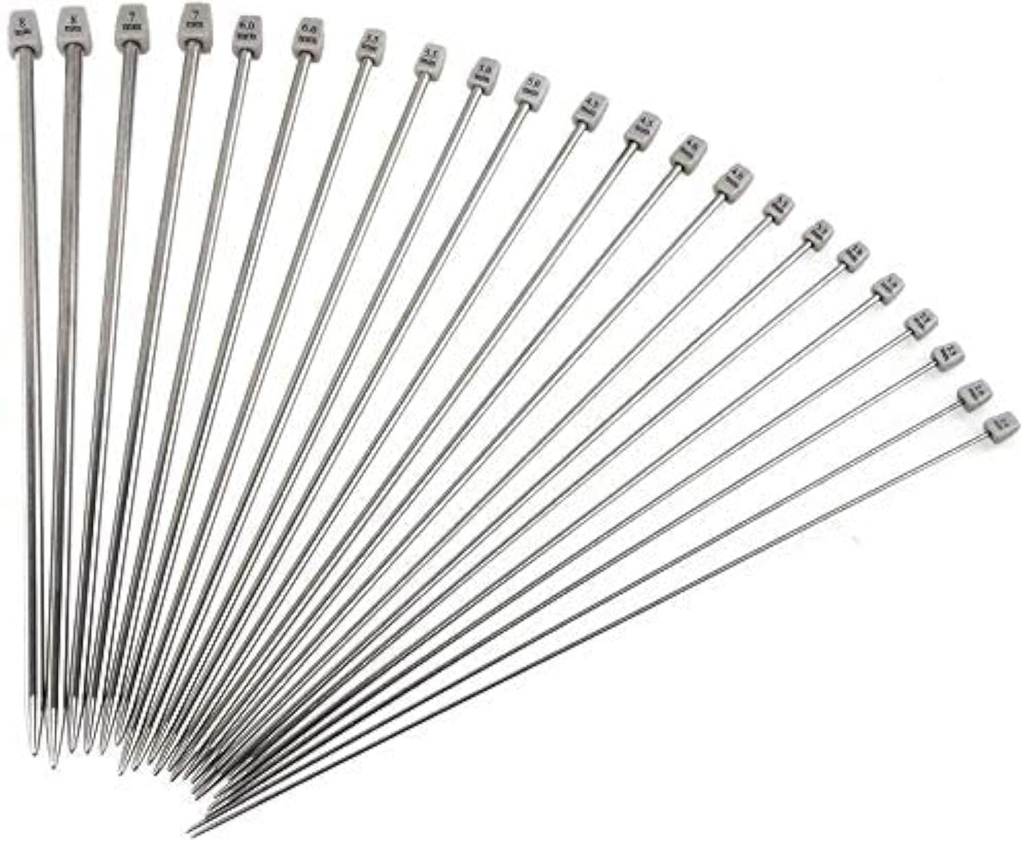 Ferri da Maglia a Punta Singola in Acciaio Inox 11 Paia