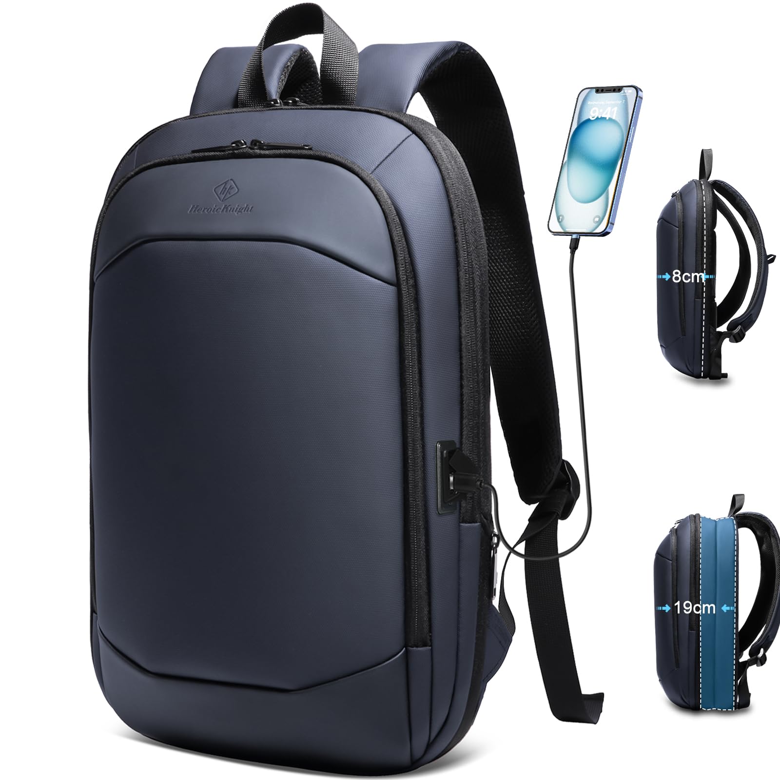 HEROIC KNIGHT Zaino Porta PC 17 Pollici 25L, Blu