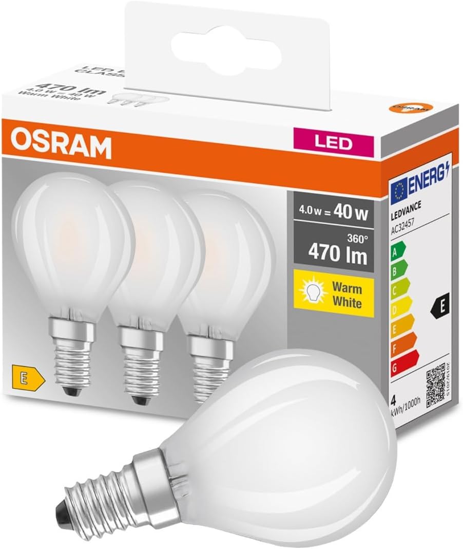 Osram BASE CLAS P Lampada LED E14 40W, Luce Calda - immagine 1