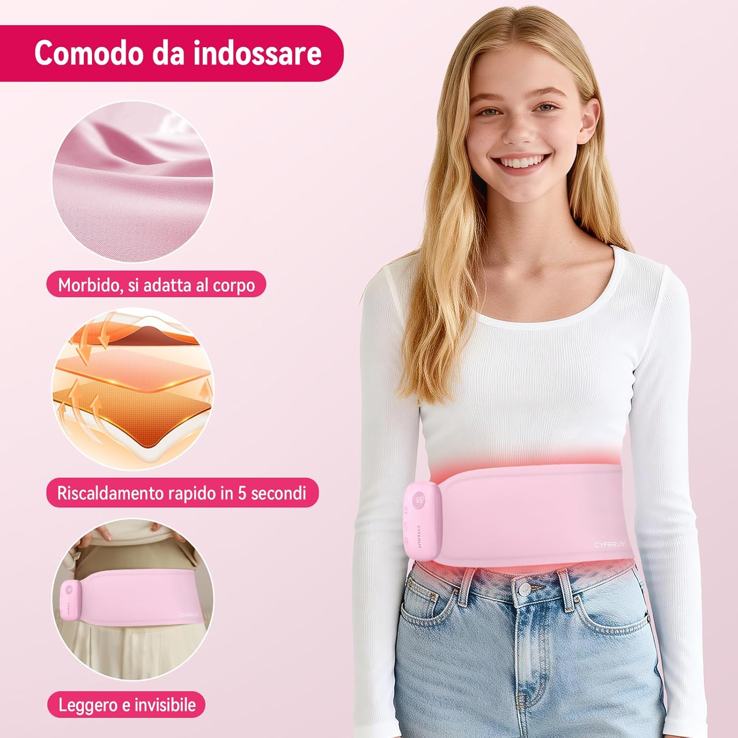 Cuscinetto Riscaldante Portatile per Dolori Mestruali - immagine 2