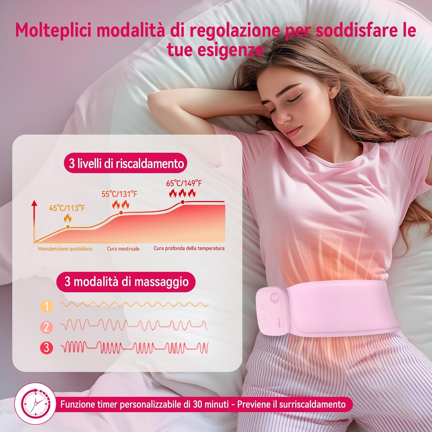 Cuscinetto Riscaldante Portatile per Dolori Mestruali - immagine 3