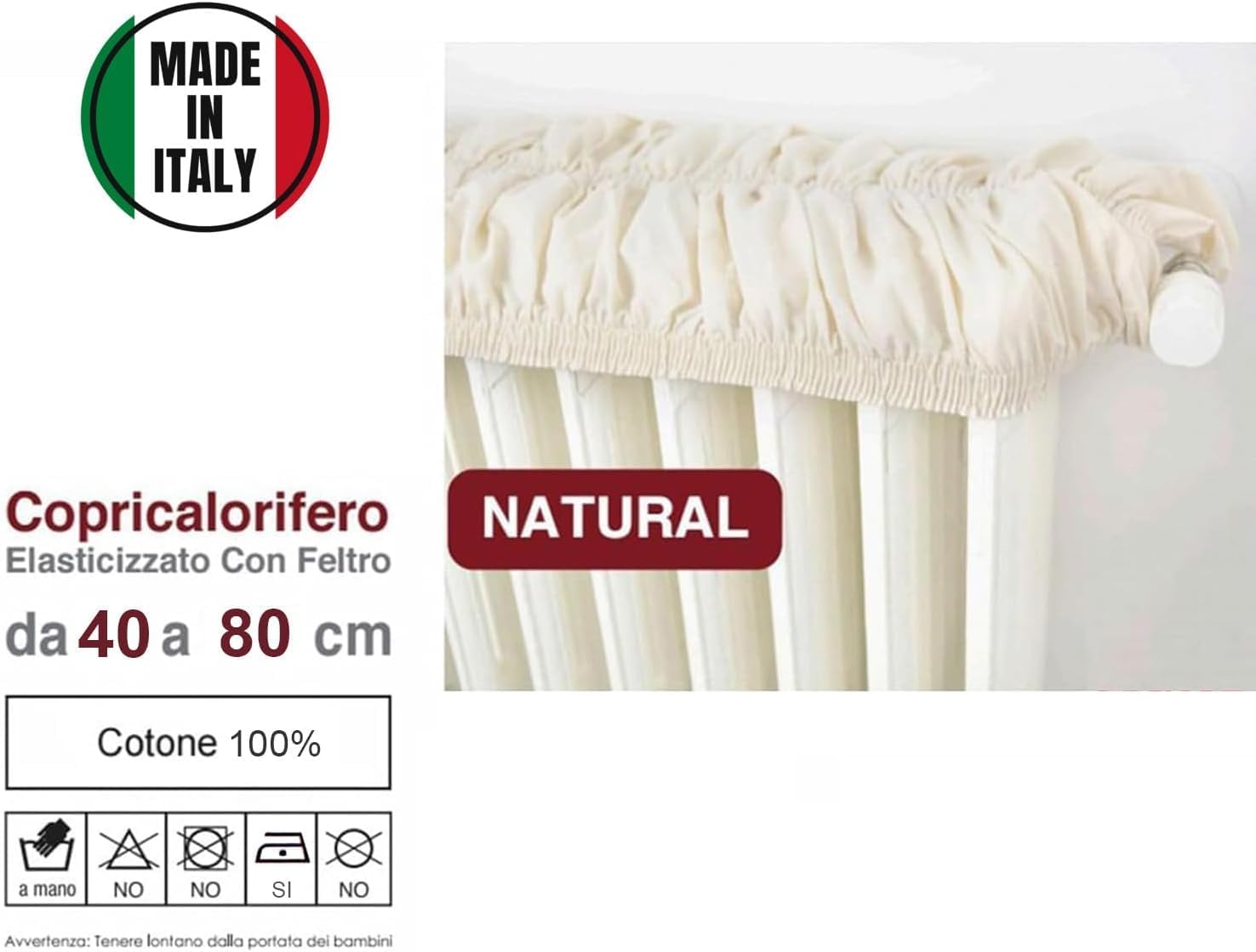Copricalorifero Elasticizzato in Cotone 100% MADE IN ITALY - immagine 2