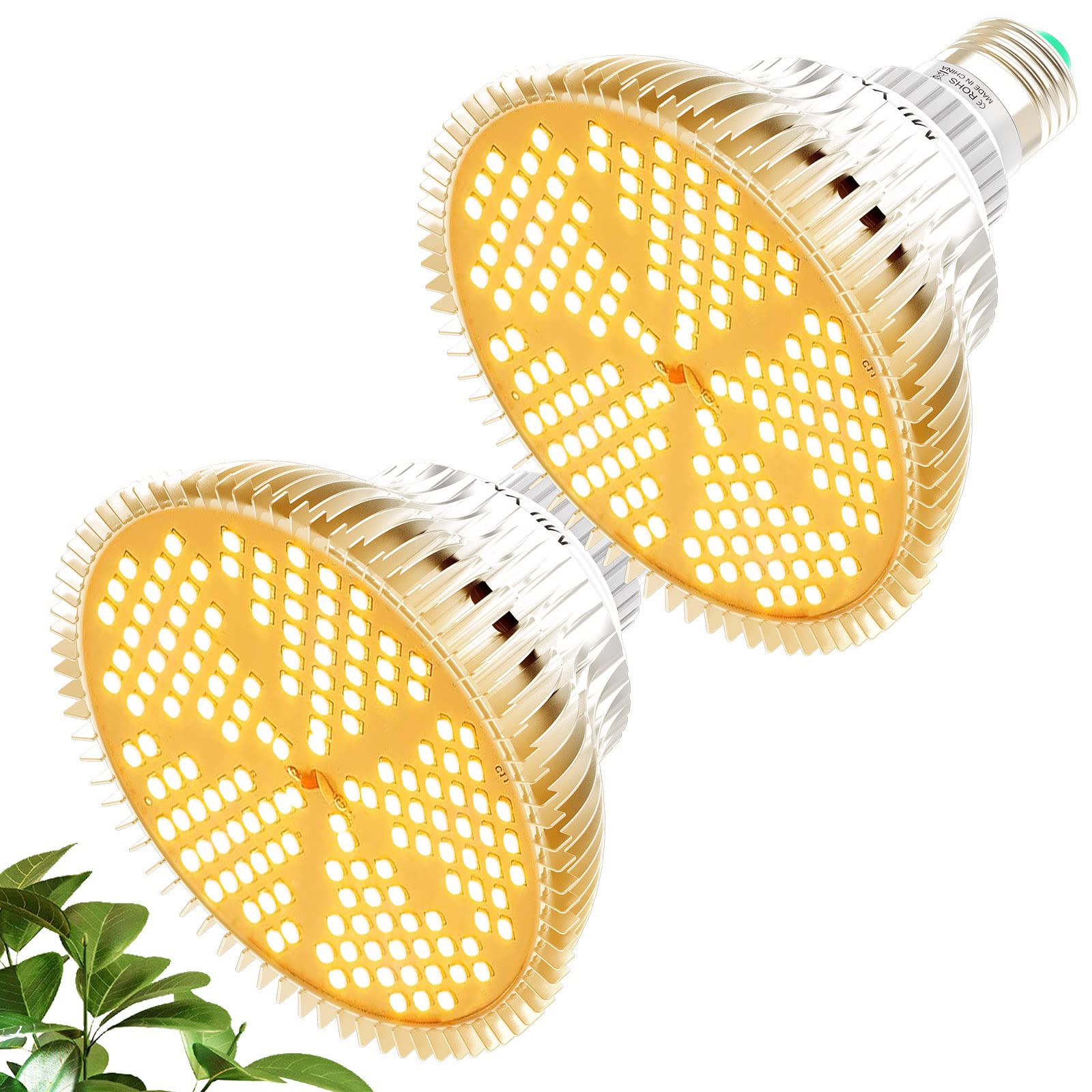 MILYN 2 Pezzi 100W Lampada per Piante Spettro Completo E27