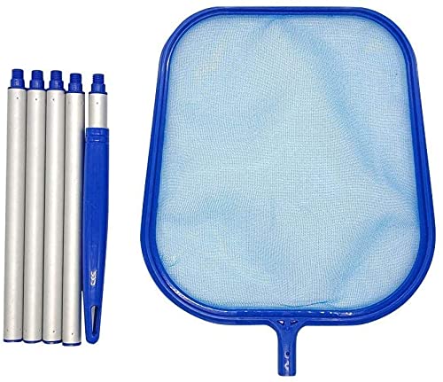 Schiumatoio per Piscina, schiumatoio a Mano per la Pulizia della Piscina utilizzato per la Pulizia della Piscina, laghetto da Giardino, idromassaggio con 5 aste in Alluminio