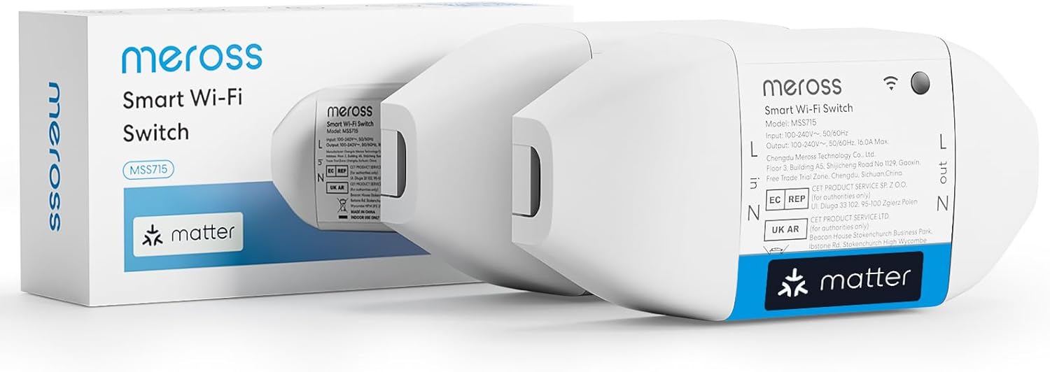 Meross Interruttore WiFi Matter 16A, 2 Pezzi - immagine 1