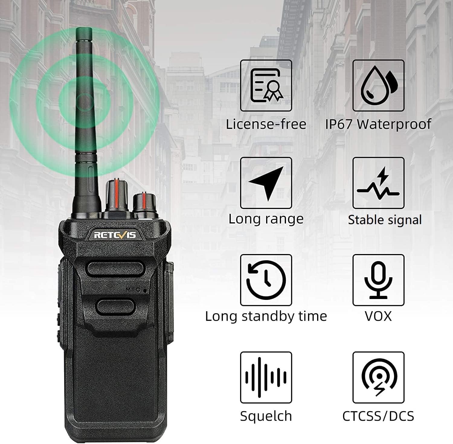 Retevis RT648 Walkie Talkie PMR446 IP67 Impermeabile (2 Pezzi) - immagine 4