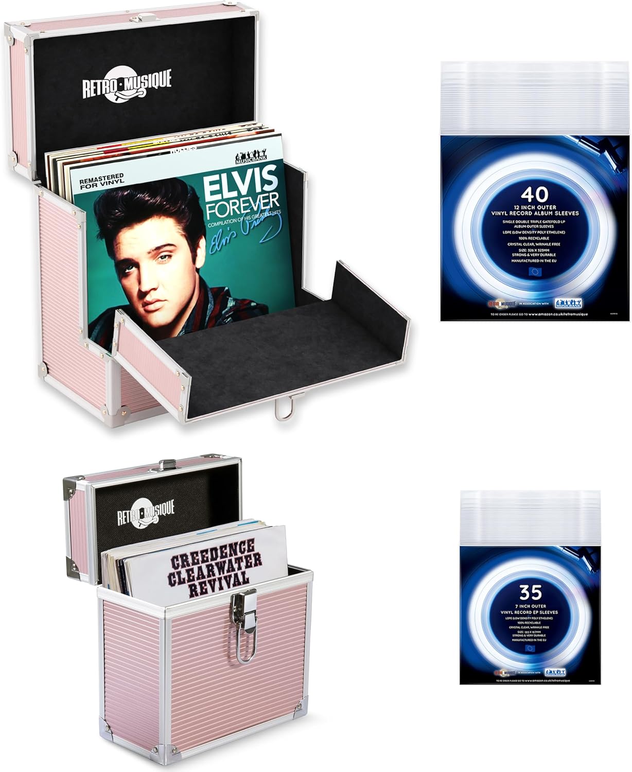 Retro musique Custodia Alluminio per Dischi Vinile 30,5cm - immagine 1