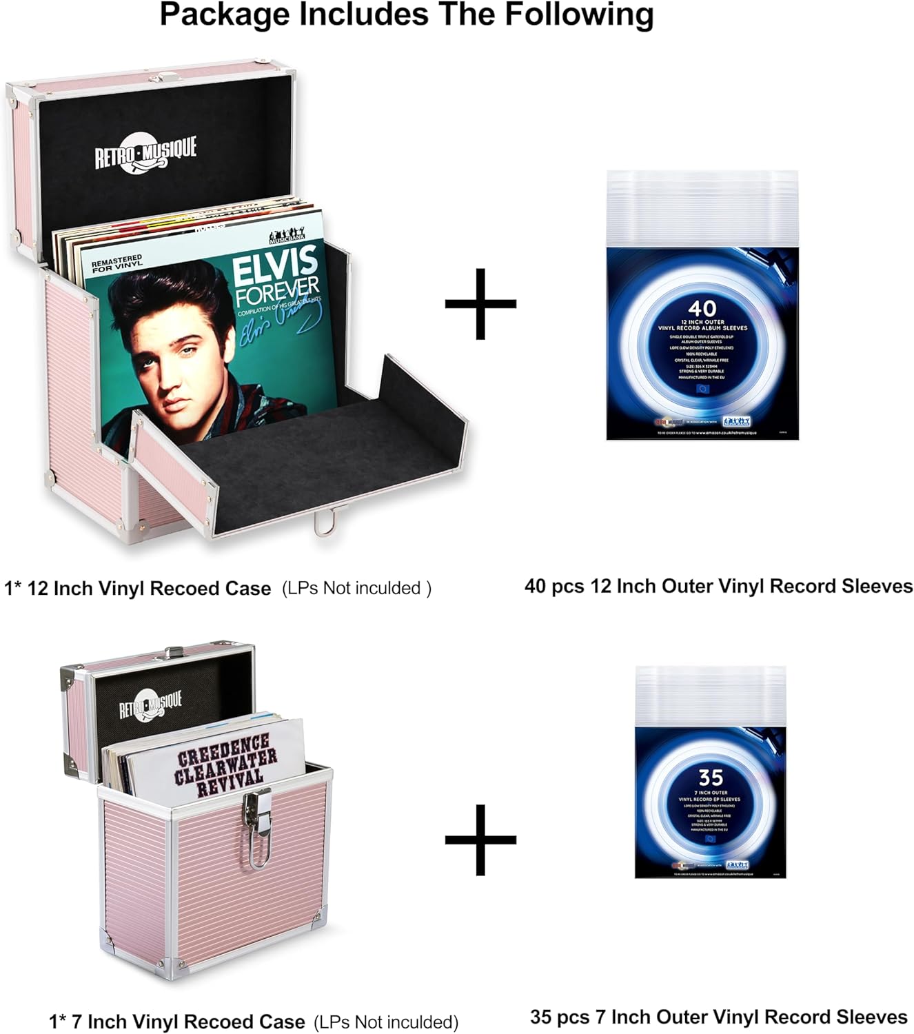 Retro musique Custodia Alluminio per Dischi Vinile 30,5cm - immagine 2