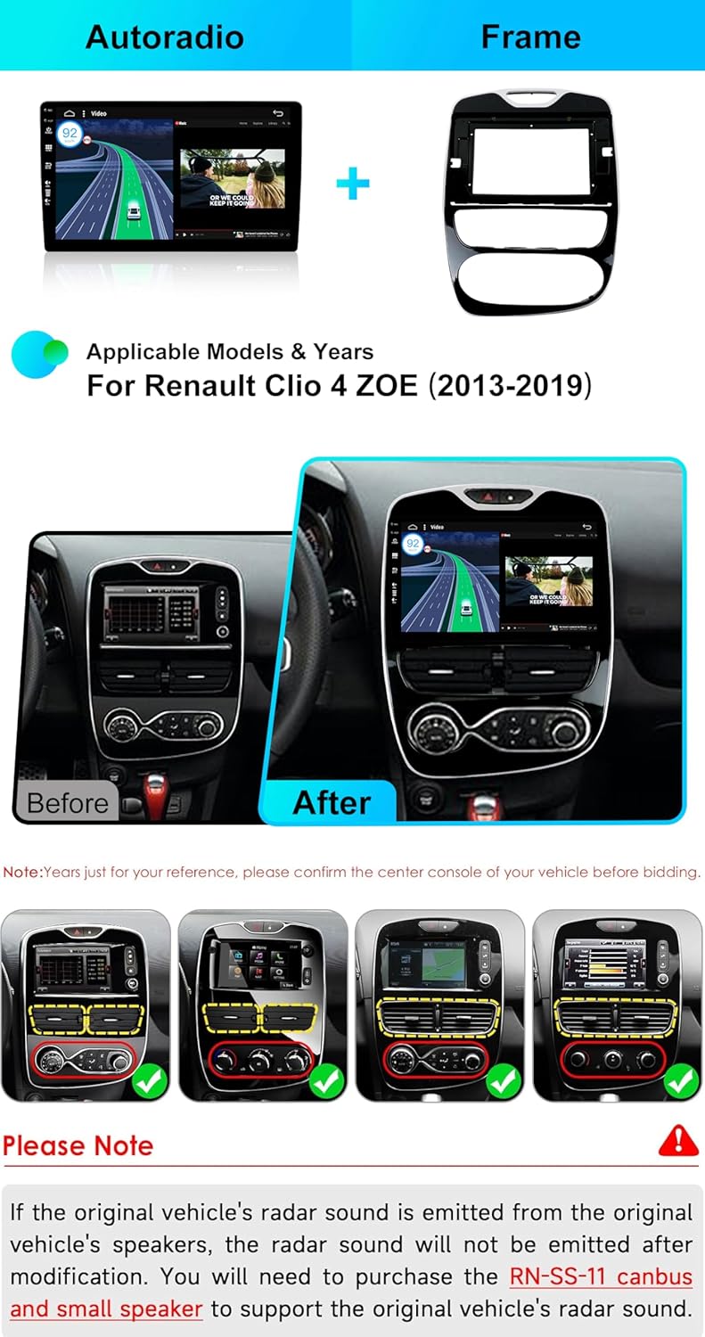 Autoradio Android 14 IPS per Renault Clio 4 (2016-2019) - immagine 2
