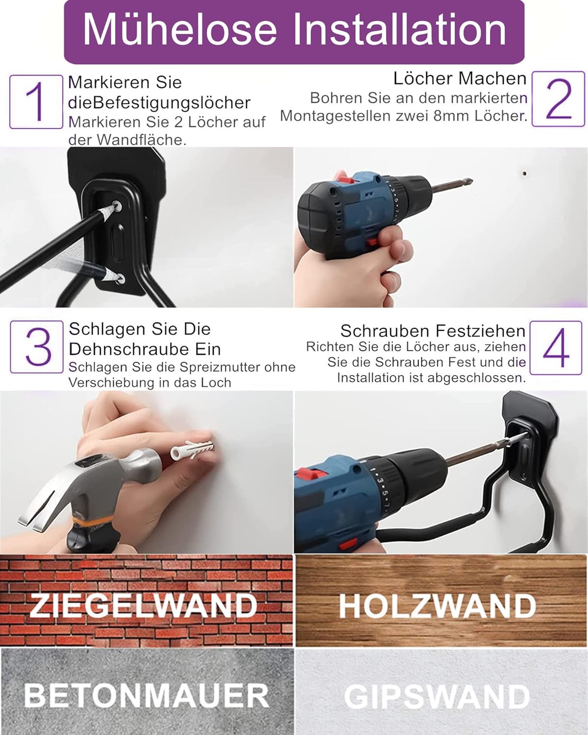 Falezern Supporto da Parete per Decespugliatore - immagine 6