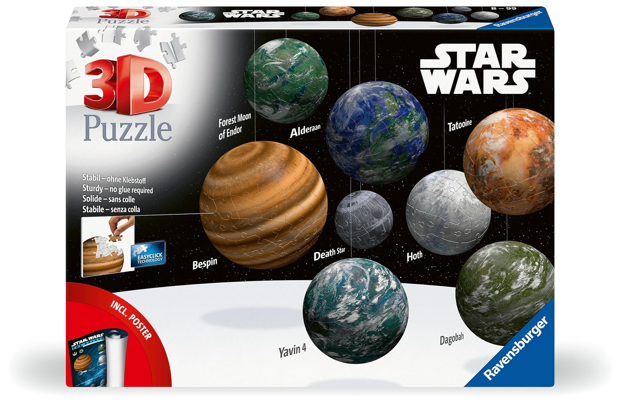 Ravensburger Puzzle 3D Pianeti Galassia Star Wars 531 Pezzi