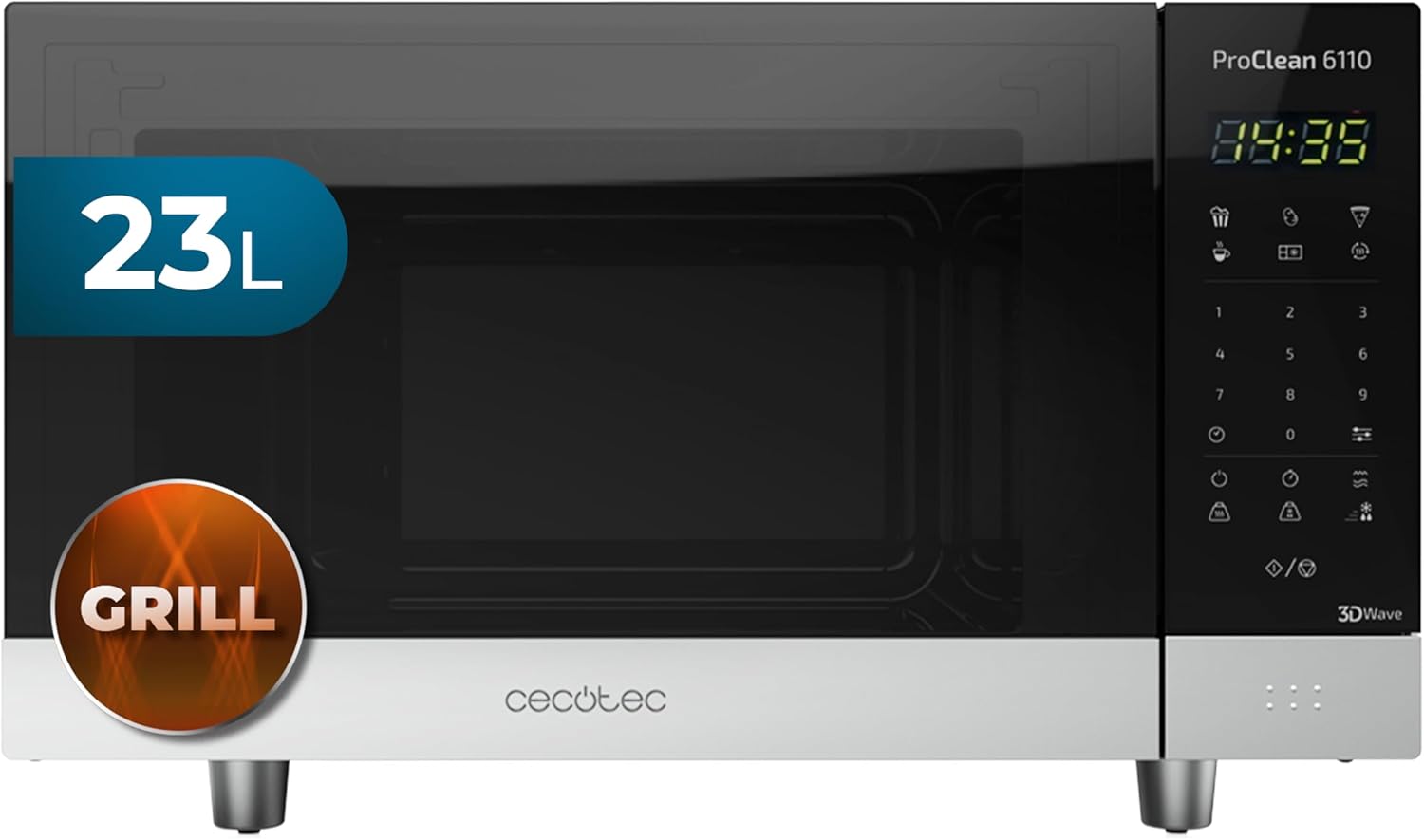 Cecotec Forno Microonde ProClean 800W 23L, Nero