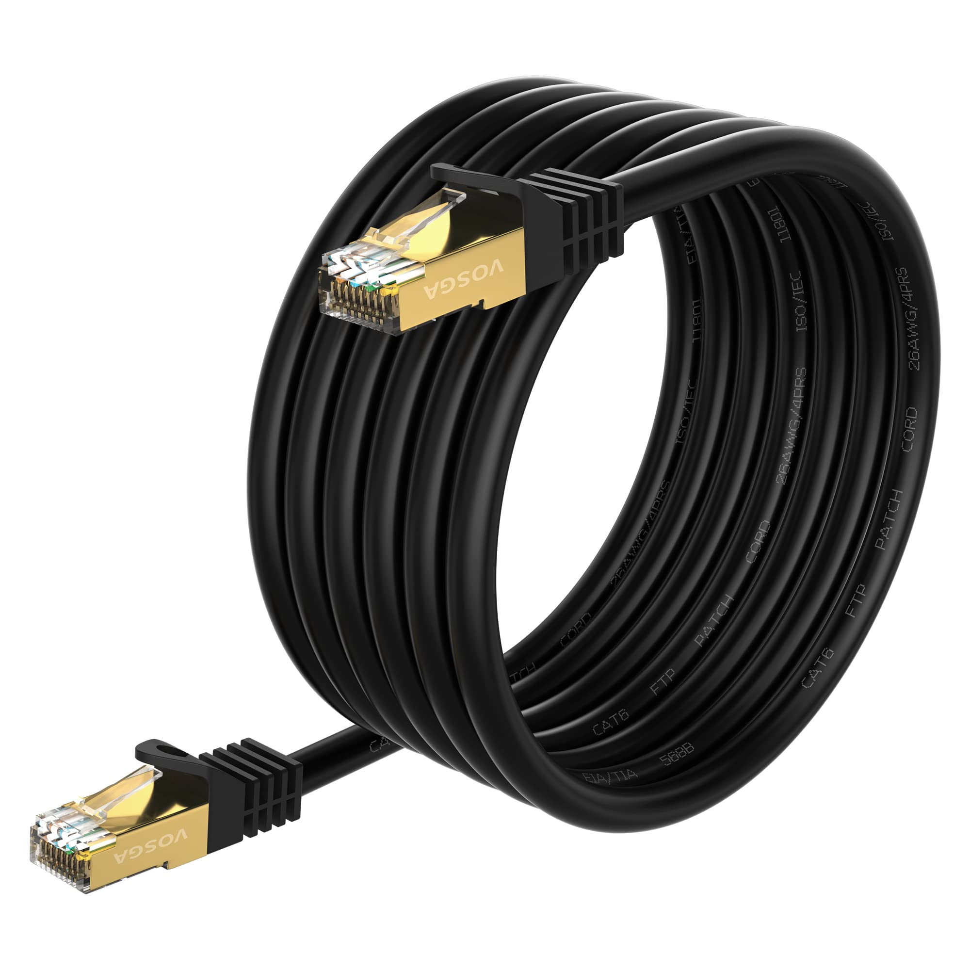 Vosga Cavo Ethernet Cat 6 per Esterni 75m, Nero