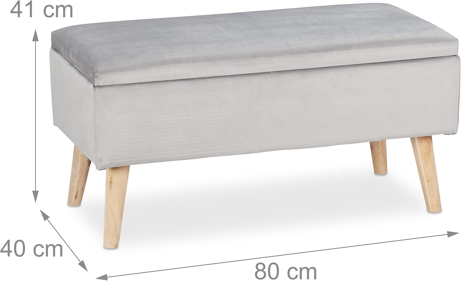 Relaxdays Panca Contenitore 40L, Grigio Chiaro - immagine 3