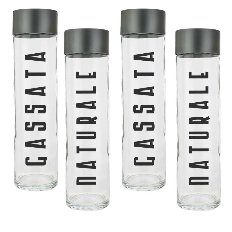 Brandprint Set 4 Bottiglie Vetro Cilindro 1 Lt