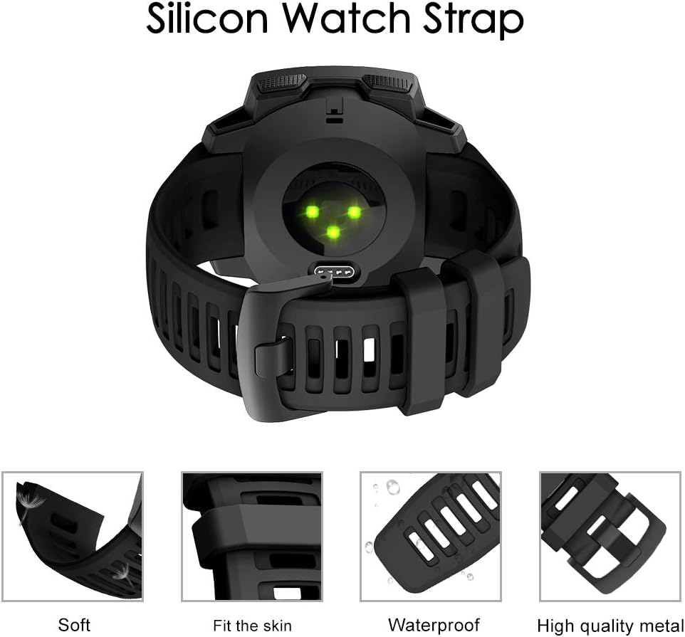 TOPsic Cinturino Silicone 22mm per Garmin Instinct - immagine 2