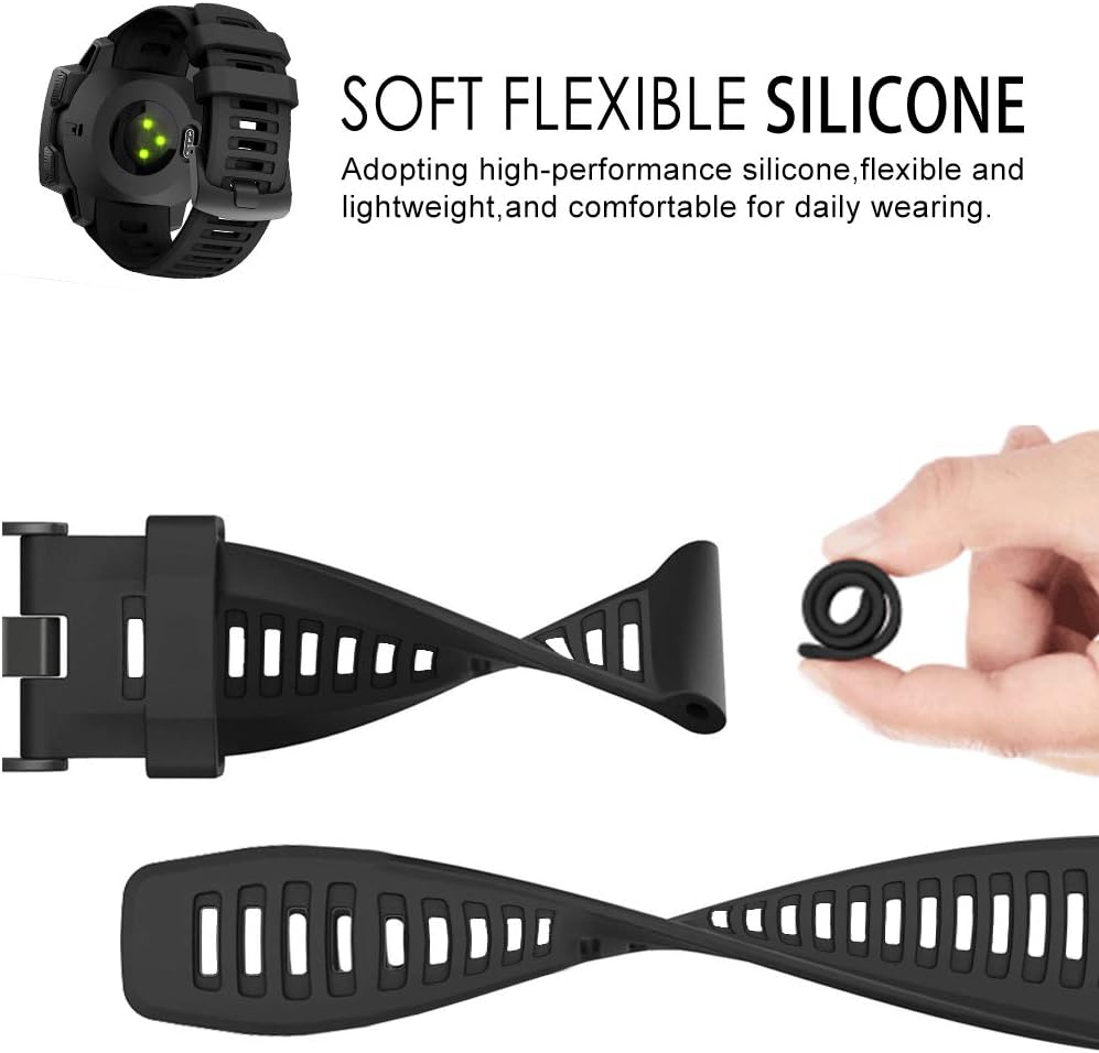 TOPsic Cinturino Silicone 22mm per Garmin Instinct - immagine 4