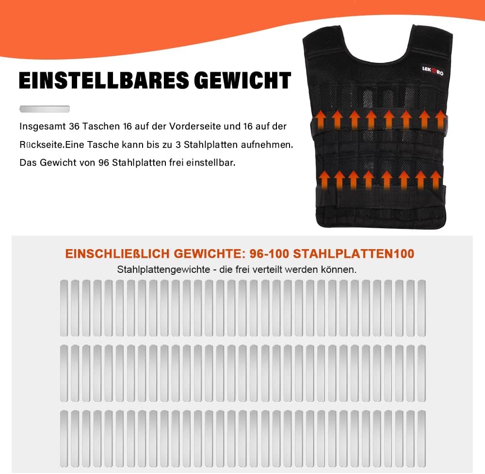 Set Gilet Pesi Regolabili con Pesi Braccia e Gambe - immagine 5