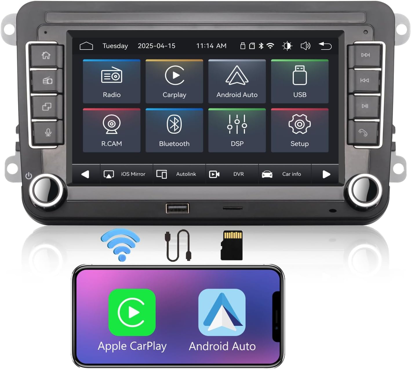 Autoradio per VW con Wireless Carplay Android Auto - immagine 1