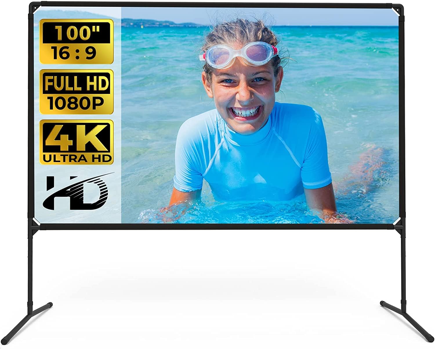 Schermo per Proiettore 100" con Supporto 16:9 HD