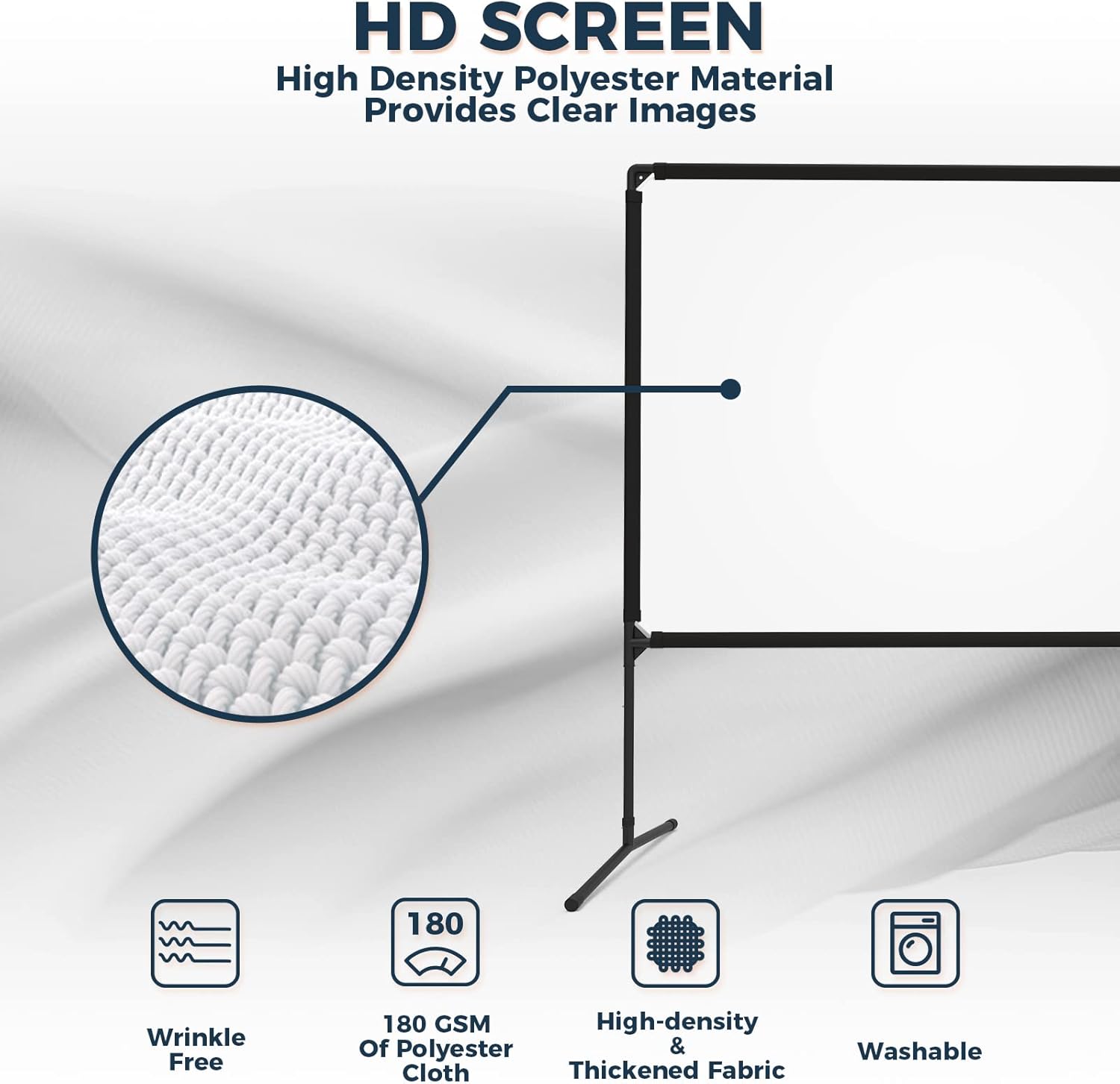 Schermo per Proiettore 100" con Supporto 16:9 HD - immagine 3