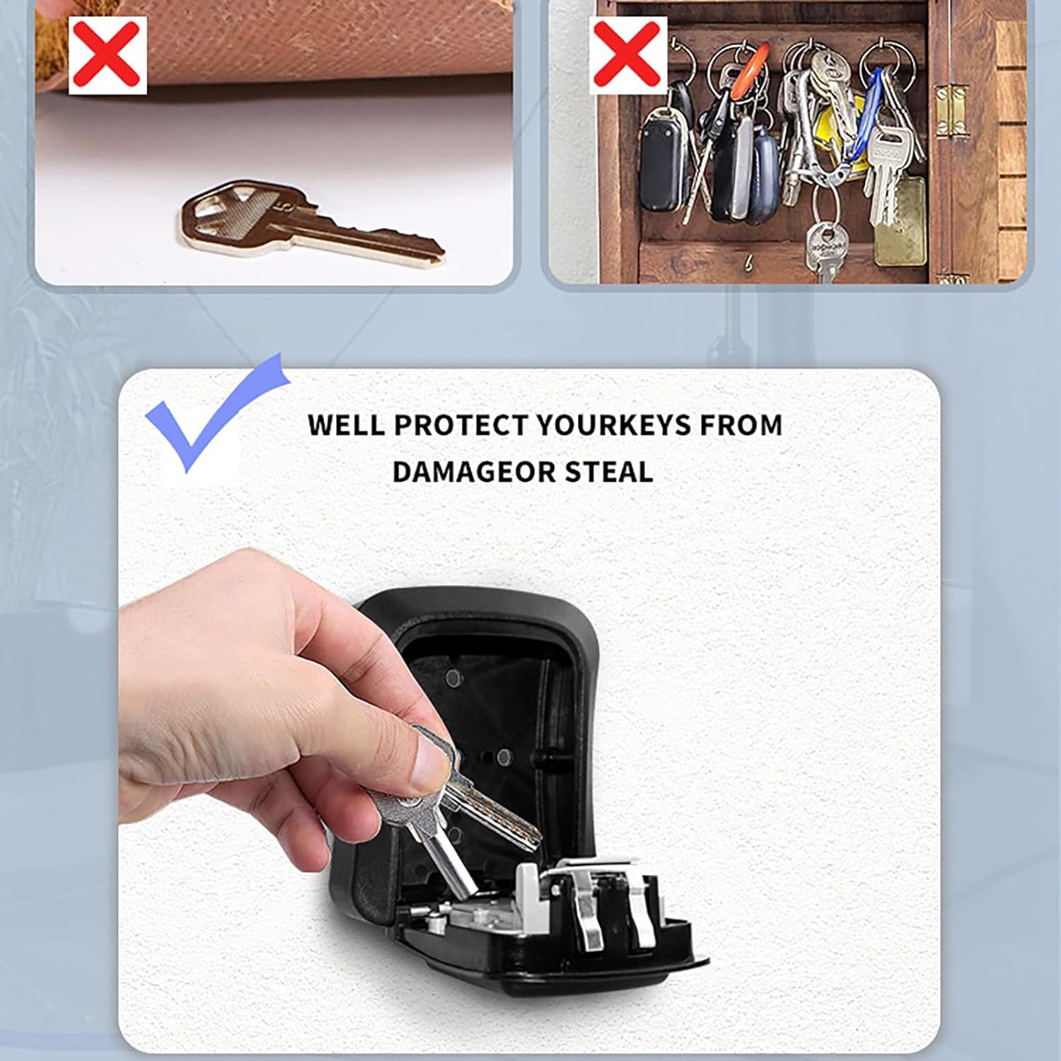 Newfun Cassetta Chiavi con Codice, Materiale Metallico - immagine 2