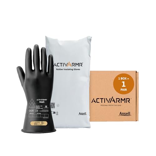 Ansell ActivArmr Guanti Dielettrici Classe 00, Nero XL