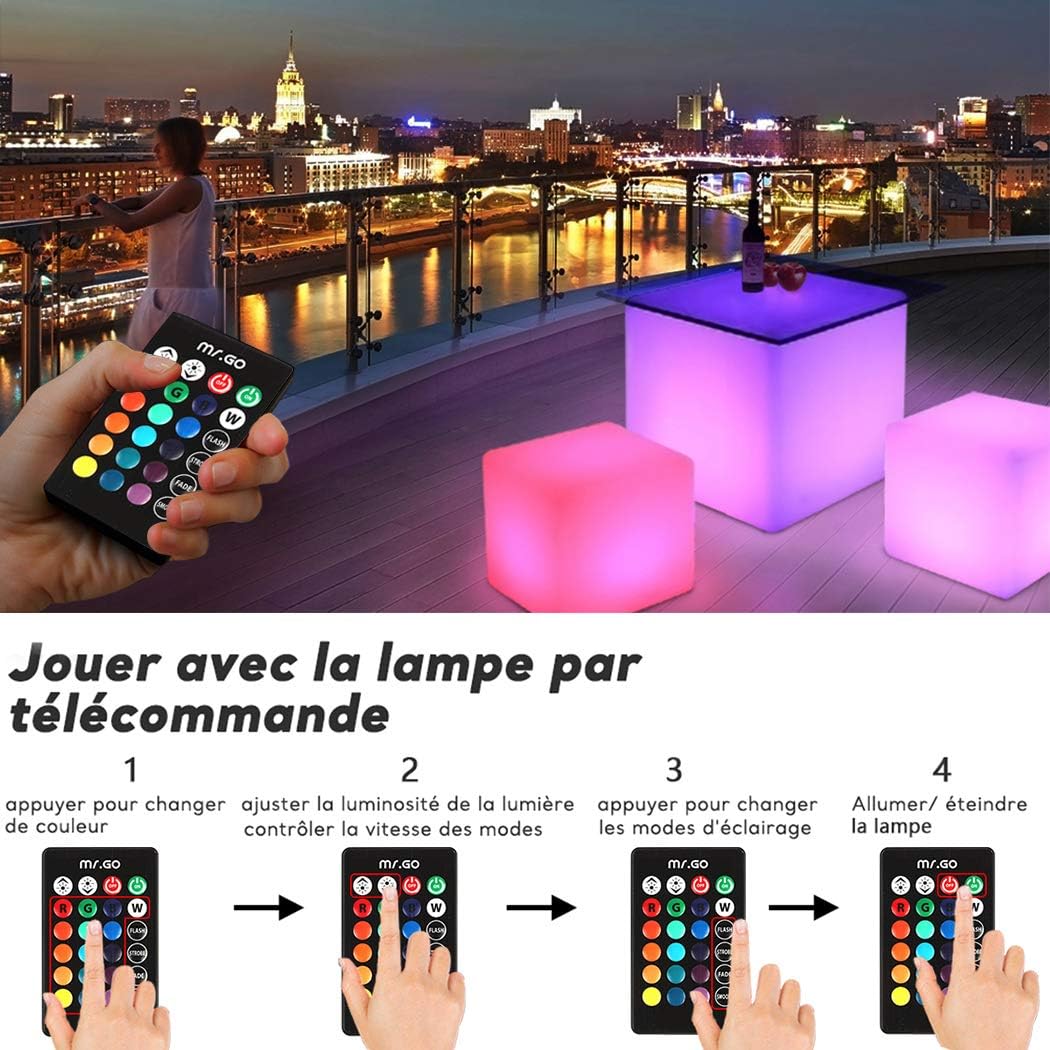 MR.GO Cubo Luminoso LED 12" con Telecomando - immagine 5