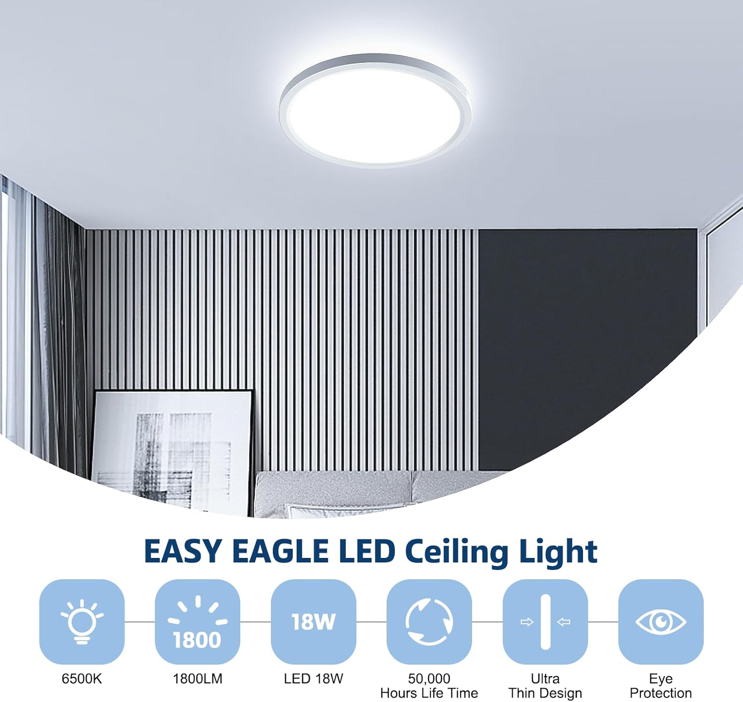Easy Eagle Plafoniera LED Soffitto 18W 6500K 22CM - immagine 3
