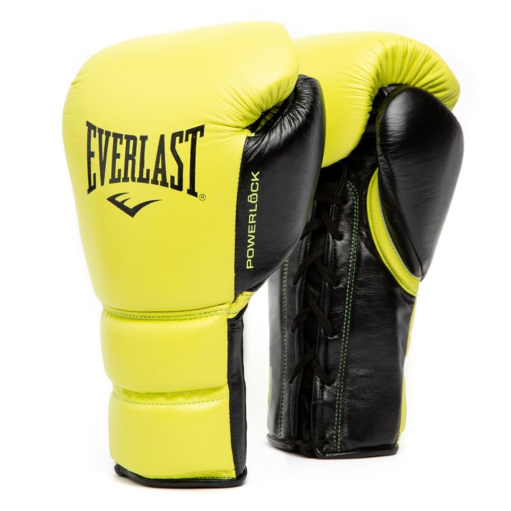 Everlast Powerlock 2 Pro Laced - Guanti Boxe 14oz Giallo Neon