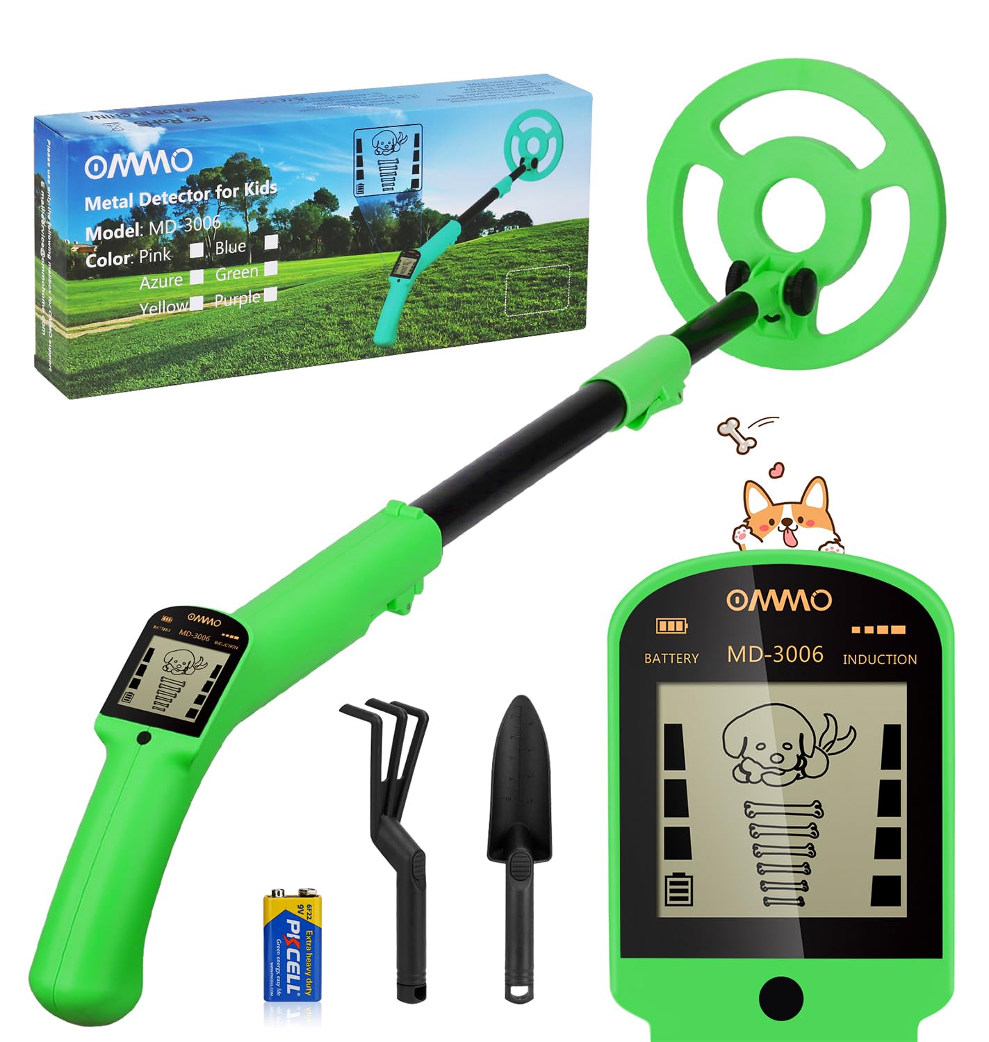 Ommo Metal Detector per Bambini, Verde