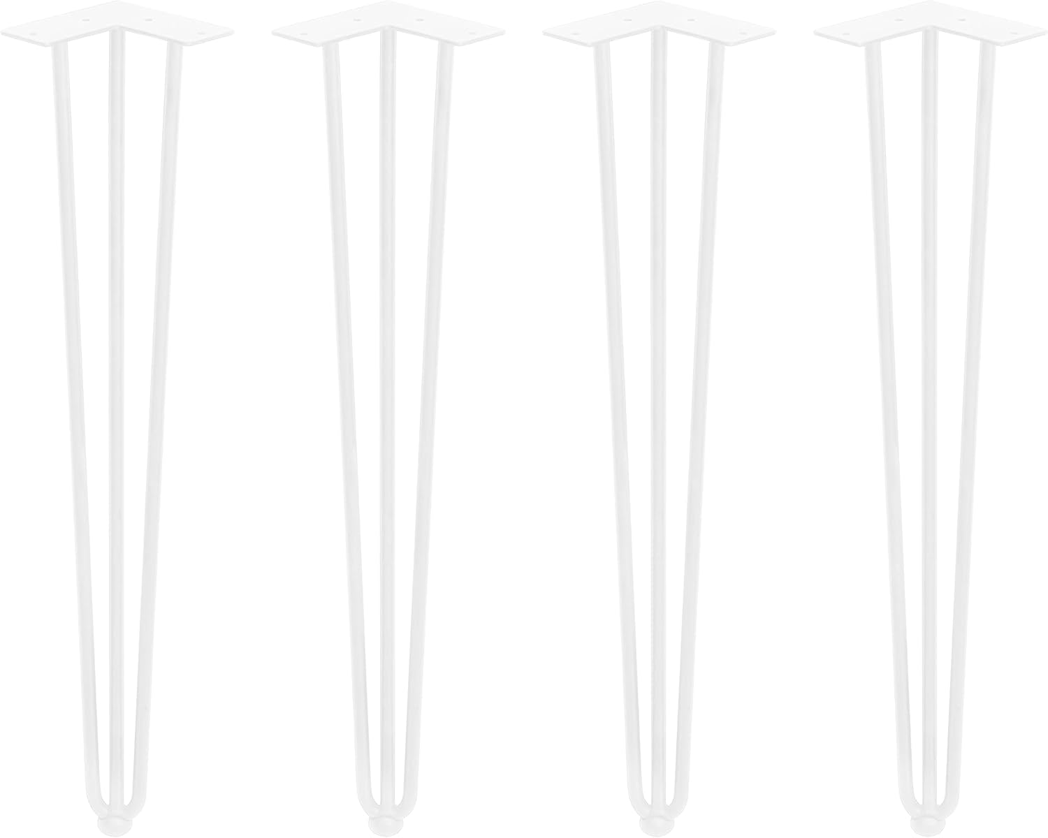 Emuca Set 4 Gambe Hairpin per Tavolo 710mm, Bianco