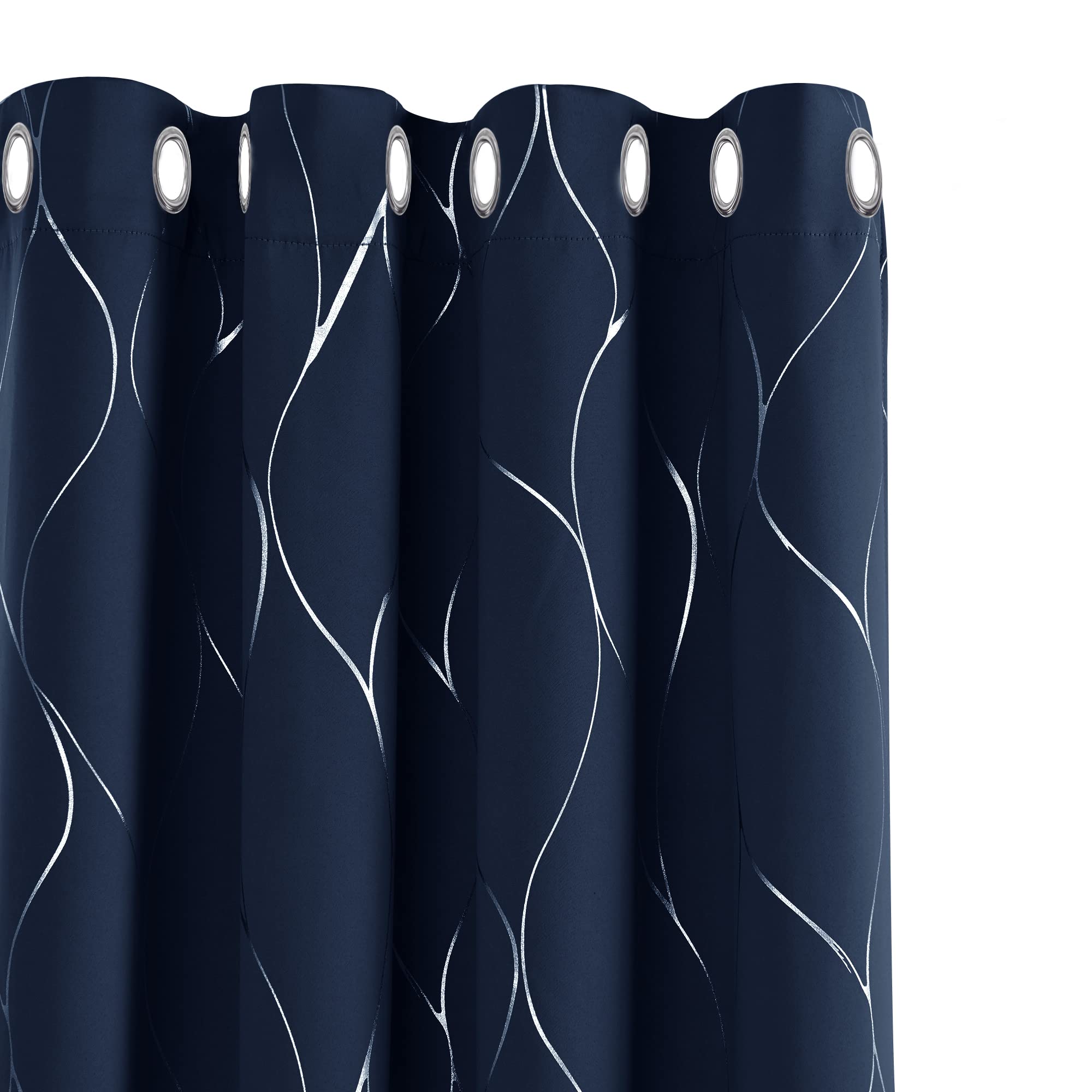 Deconovo Tende Oscuranti Termiche 140x290cm, Blu Navy