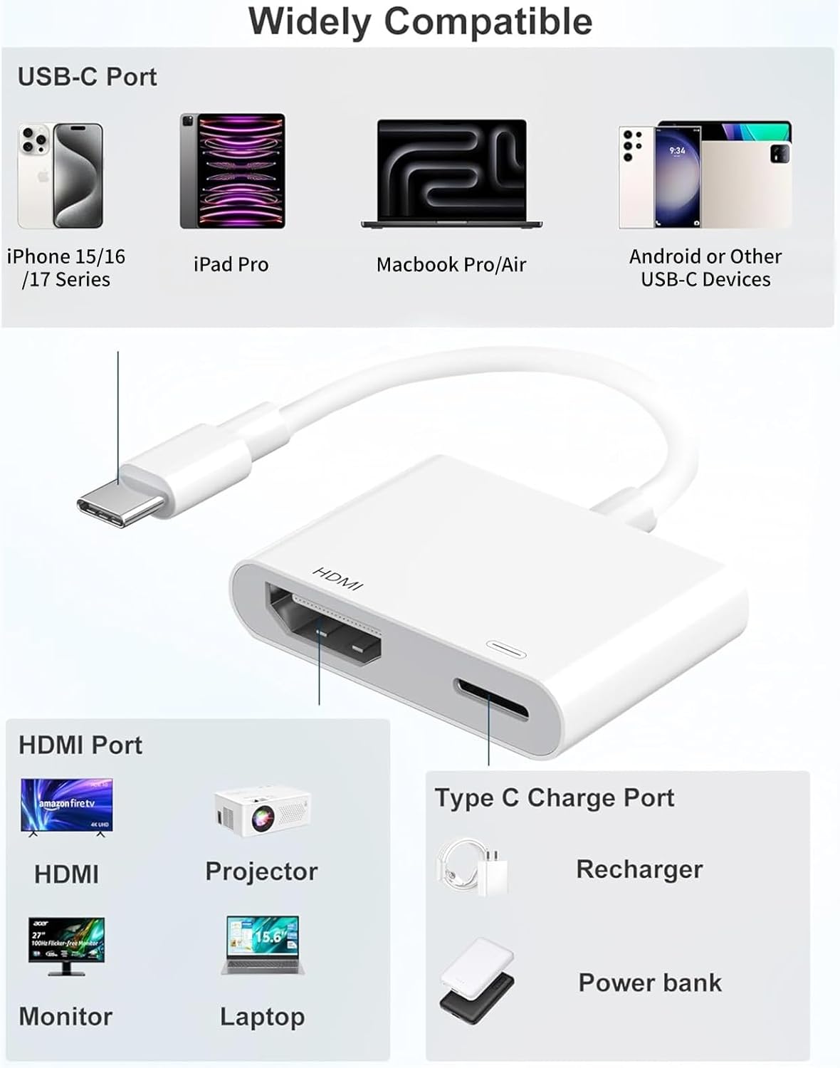 Adattatore USB C HDMI per iPhone 17/16/15 - immagine 2