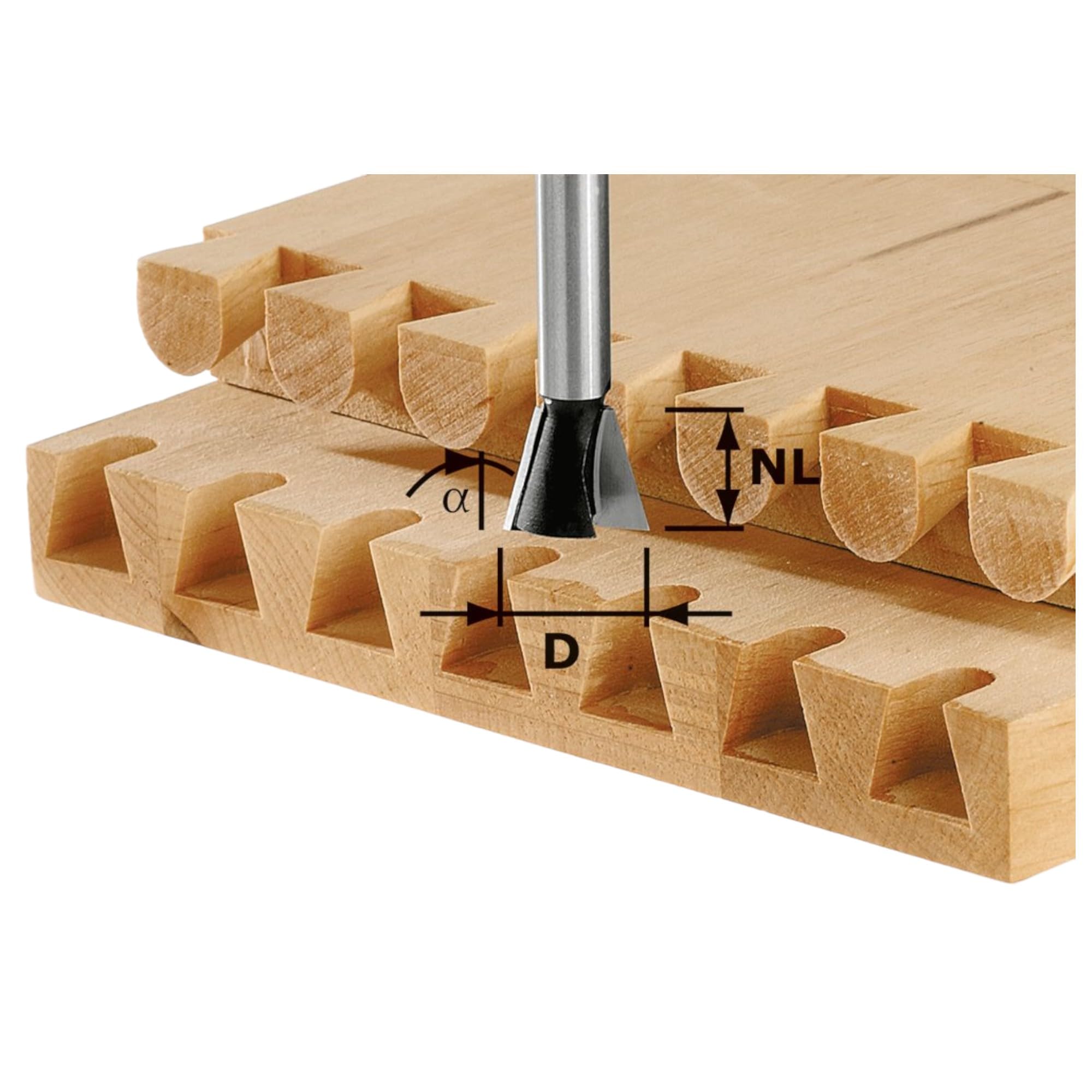 Festool Fresa per giunzioni a coda di rondine HS S8 D20/17/15°