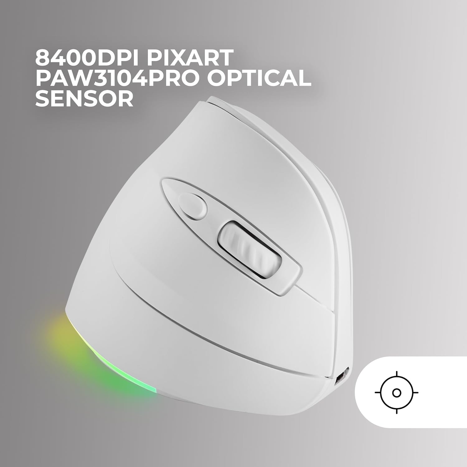 MARSGAMING MM-SK - Mouse Gaming Wireless Verticale, Bianco - immagine 5