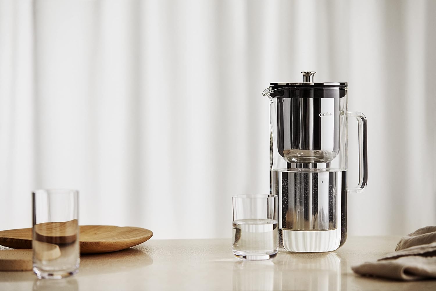 Aarke Purifier - Caraffa Filtrante Vetro e Acciaio 2.4L - immagine 8